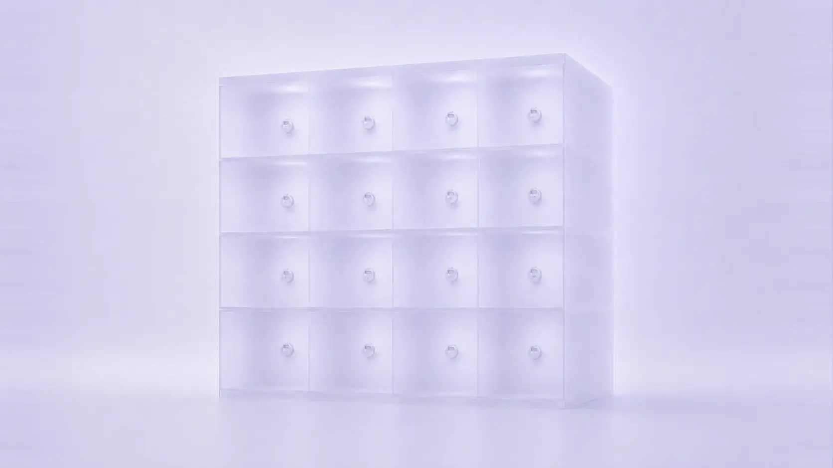 Translucent render of a wall of apartment meter cabinets on a wired M-Bus loop